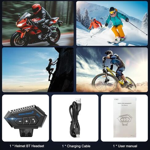 OBEST Motorcycle Helmet Bluetooth Headset 2-Way Motorcycle Intercom Headset with DSP Noise Cancellation Glove-Friendly Controls HI-FI Sound IPX6 Waterproof Universal Fit with Almost Helmet in Saudi Arabia