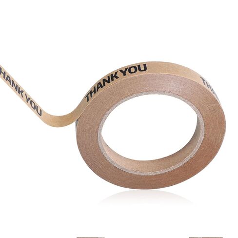 Thank You Tape Brown Sealing Tape for Small Business Decorative Packing Tapes Brown Floral Tapes Stick Shopping Bag or Box of Bakes, Coffees, Gifts, Newspapers, Flower Arrangements and Takeout in Saudi Arabia