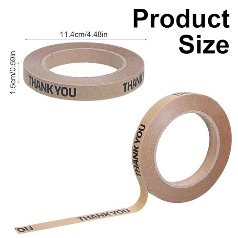 Thank You Tape Brown Sealing Tape for Small Business Decorative Packing Tapes Brown Floral Tapes Stick Shopping Bag or Box of Bakes, Coffees, Gifts, Newspapers, Flower Arrangements and Takeout in Saudi Arabia