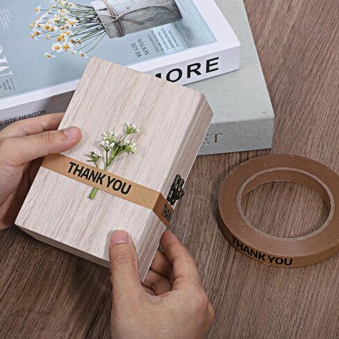 Thank You Tape Brown Sealing Tape for Small Business Decorative Packing Tapes Brown Floral Tapes Stick Shopping Bag or Box of Bakes, Coffees, Gifts, Newspapers, Flower Arrangements and Takeout in Saudi Arabia