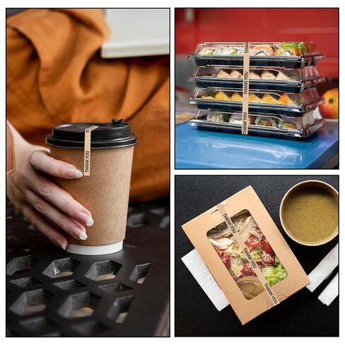 Thank You Tape Brown Sealing Tape for Small Business Decorative Packing Tapes Brown Floral Tapes Stick Shopping Bag or Box of Bakes, Coffees, Gifts, Newspapers, Flower Arrangements and Takeout in Saudi Arabia
