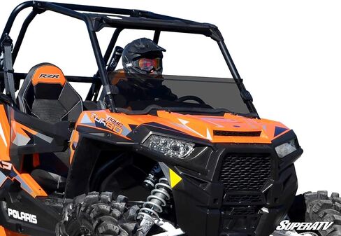 SuperATV نصف زجاج أمامي للخدمة الشاقة لـ Polaris RZR 900 / S 900/4 900 (2015-2020) | بولي كربونات شفاف بسمك 1/4 بوصة أقوى 250 مرة من الزجاج وأقوى 25 مرة من الأكريليك | صنع في الولايات المتحدة الأمريكية in Kuwait