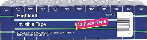 Highland Invisible Permanent Mending Tape, 1" Core, 0.75" X 83.33 Ft, Clear, 12/Pack in Saudi Arabia