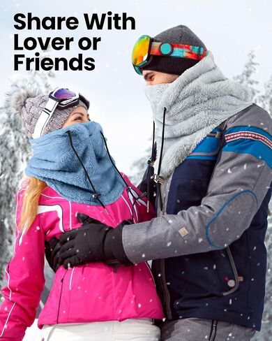 Liitrsh 2 Pcs Balaclava Wind Resistant Winter Face Mask for Men Women Fleece Mask Hat Cold Weather Warm Ski Cover Cap Scarf in Saudi Arabia