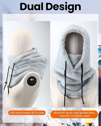 Liitrsh 2 Pcs Balaclava Wind Resistant Winter Face Mask for Men Women Fleece Mask Hat Cold Weather Warm Ski Cover Cap Scarf in Saudi Arabia