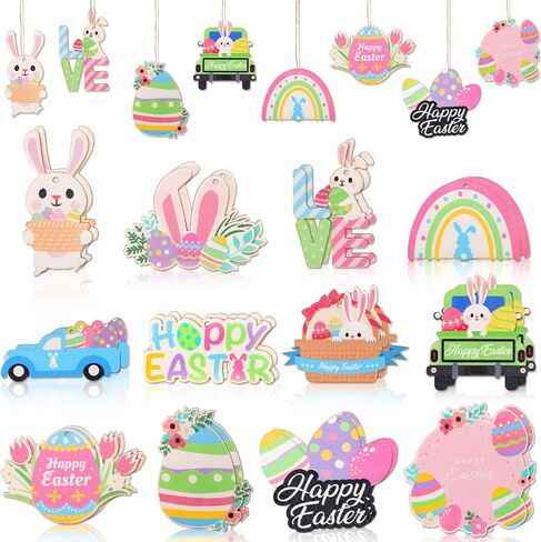 36Pcs Halloween Tree Ornaments, Halloween Wooden Hanging Ornaments Halloween Tree Decorations with Ropes for Tree Home Party Decoration in Saudi Arabia