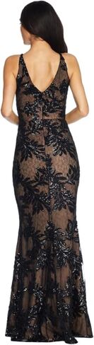 Dress the Population Women's Sharon Sequin, Maxi, Mermaid, V-Neck Gown, Pine Multi, X-Large in Saudi Arabia