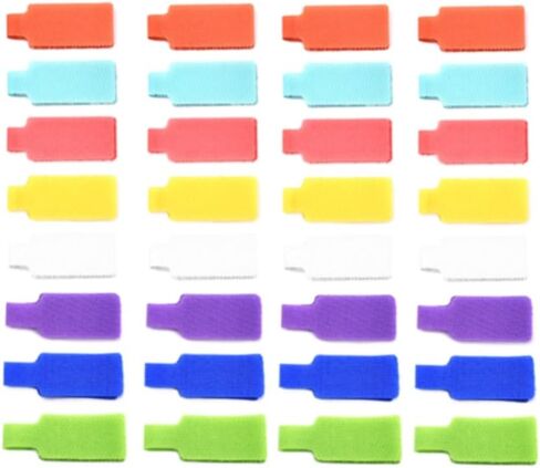 32 Pcs Cable Labels Hook and Loop, 8 Colors Writable Wire Tags – Reusable Self-Adhesive Cord Management Labels for Electronics (8 Colors) in Saudi Arabia