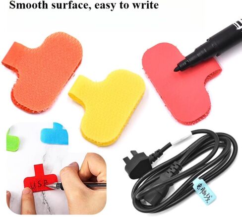 32 Pcs Cable Labels Hook and Loop, 8 Colors Writable Wire Tags – Reusable Self-Adhesive Cord Management Labels for Electronics (8 Colors) in Saudi Arabia
