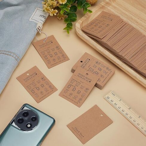 120 Pcs Handmade Fabric Washing Instructions Hang Tag 7.5x5cm/3x2inch Sandy Brown Kraft Paper Washing Price Tags Material Care Card Minimalist Symbols Washing Label for Shirt Beanies Knitted Quilts in Saudi Arabia