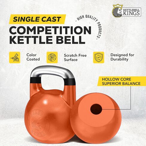 Competition Kettlebell Set - Professional & Beginner Kettlebell Weights 8-48 KG for Women & Men | Powder Coated for Better Grip | Superior Balance & Comfort for High Rep Workouts | Kettlebell Kings in Saudi Arabia
