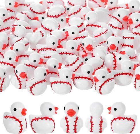 50 Pcs Mini Soccer Ducks Resin Animals Mini Football Ducks Miniature Figurines Bulk Miniature Sports Resin Ducks for Beach Activity Carnival Garden Landscape Ornament Dollhouse Accessories in Kuwait