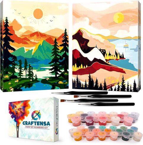 Craftensa Paint by Numbers Kit for Adults – Pre-Framed Canvas Value Pack (2 Kits in 1) – DIY Painting Set, Relaxing Wall Art & Beginner-Friendly Gift in Saudi Arabia