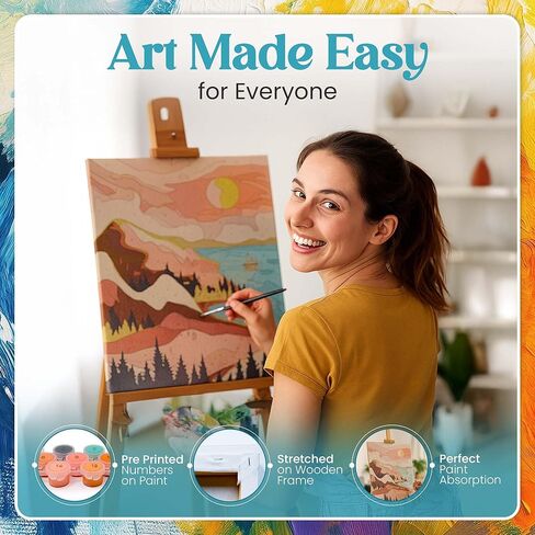 Craftensa Paint by Numbers Kit for Adults – Pre-Framed Canvas Value Pack (2 Kits in 1) – DIY Painting Set, Relaxing Wall Art & Beginner-Friendly Gift in Saudi Arabia