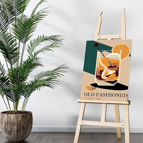 Auremi Cocktail Paint by Number Kits for Adults,Vintage Paint by Number on Canvas with Frame DIY Painting with Number Acrylic Oil Paint Kits for Home Decor 8x12 Inch in Saudi Arabia