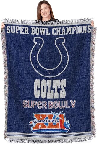 Northwest NFL Indianapolis Colts Woven Tapestry Throw Blanket, 48" x 60", Commemorative in Saudi Arabia