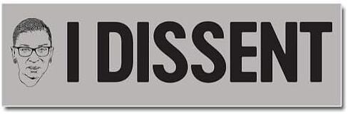 CafePress I Dissent Ruth Bader Ginsburg Car Magnet 10 X 3 10" x 3", Bumper Magnet in Saudi Arabia