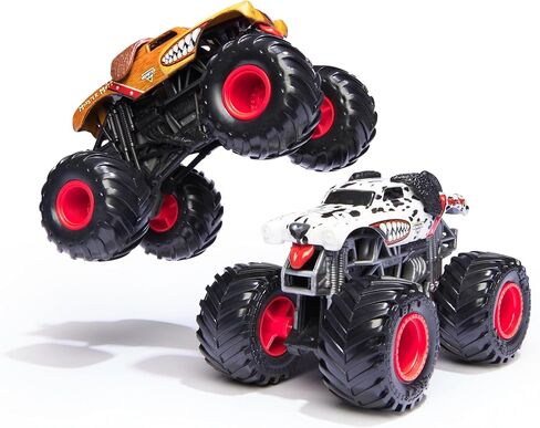 Monster Jam، Monster Mutt Vs. شاحنات الوحش الدلماسية المصبوبة، مقياس 1:64، ألعاب أطفال للأولاد من سن 3 سنوات فما فوق in Saudi Arabia