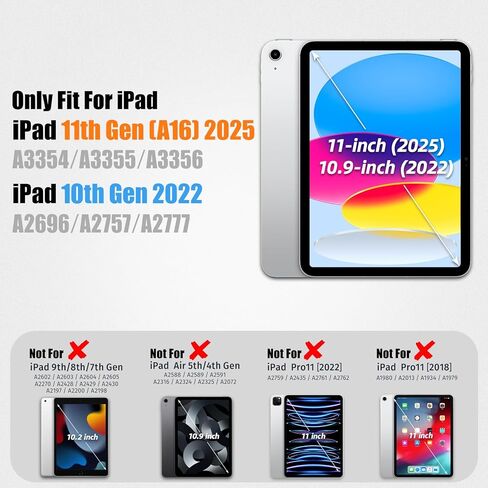 SEYMAC stock Case for iPad 10th Generation Case 10.9 inch, Full-Body Drop Protection Frosting-Anti-Slip Case with Screen Protector Pen holder, Rotate Kickstand Case for kids with Shoulder Strap, Black in Saudi Arabia