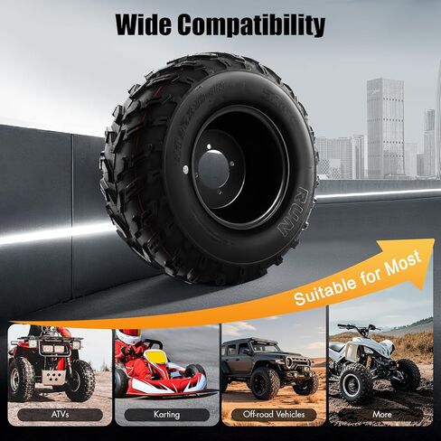 إطار لجميع التضاريس، عجلة ATV مقاس 21.65 × 9.06 بوصة مع كومة قابلة للنفخ وفتحات تركيب، هيكل مطاطي من 6 طبقات، إطار قابل للنفخ، قوة كسر 35000 رطل، إطارات ATV سوداء لسيارات Go-Kart in Kuwait