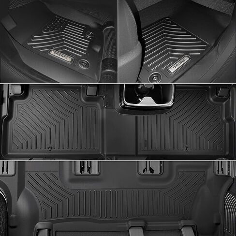 OEDRO Floor Mats Fit for 2015-2024 Ford Edge, Unique Black TPE All-Weather Guard Includes 1st and 2nd Row: Front, Rear, Full Set Liners in Kuwait