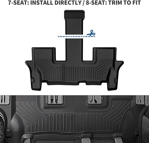 OEDRO Floor Mats Fit for 2015-2024 Ford Edge, Unique Black TPE All-Weather Guard Includes 1st and 2nd Row: Front, Rear, Full Set Liners in Kuwait