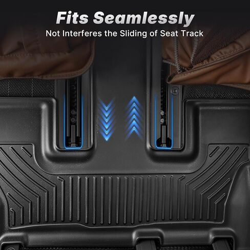 OEDRO Floor Mats Fit for 2015-2024 Ford Edge, Unique Black TPE All-Weather Guard Includes 1st and 2nd Row: Front, Rear, Full Set Liners in Kuwait