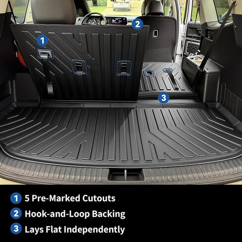 OEDRO Floor Mats Fit for 2015-2024 Ford Edge, Unique Black TPE All-Weather Guard Includes 1st and 2nd Row: Front, Rear, Full Set Liners in Kuwait