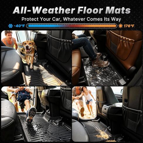 OEDRO Floor Mats Fit for 2015-2024 Ford Edge, Unique Black TPE All-Weather Guard Includes 1st and 2nd Row: Front, Rear, Full Set Liners in Kuwait