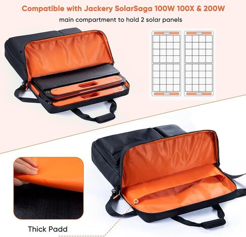 Travel Carrying Case Compatible with Jackery SolarSaga 100W 100X 200W - Solar Panel Storage Bag for 2 Battery Panels with Multiple Pocket in Saudi Arabia