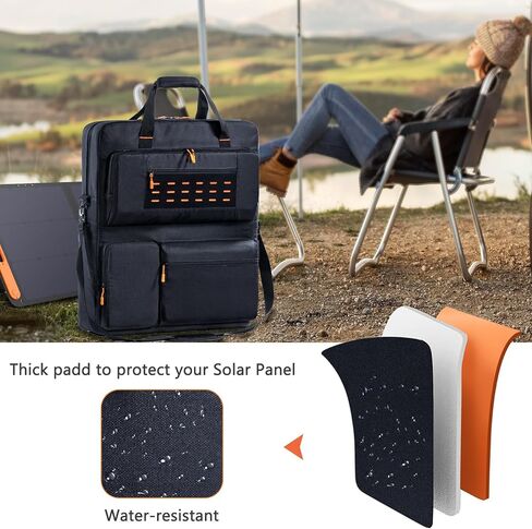 Travel Carrying Case Compatible with Jackery SolarSaga 100W 100X 200W - Solar Panel Storage Bag for 2 Battery Panels with Multiple Pocket in Saudi Arabia
