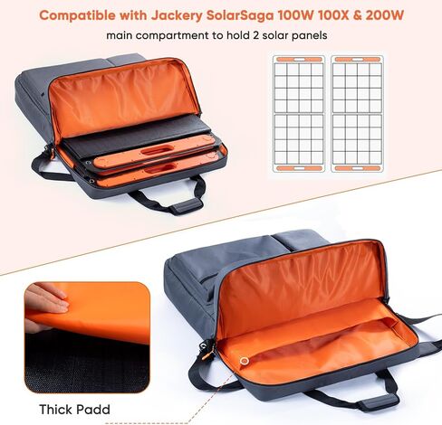 Travel Carrying Case Compatible with Jackery SolarSaga 100W 100X 200W - Solar Panel Storage Bag for 2 Battery Panels with Multiple Pocket in Saudi Arabia