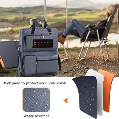 Travel Carrying Case Compatible with Jackery SolarSaga 100W 100X 200W - Solar Panel Storage Bag for 2 Battery Panels with Multiple Pocket in Saudi Arabia