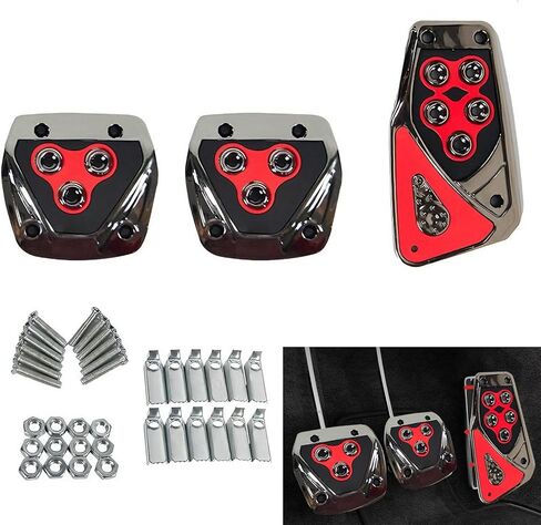 3 PCS Nonslip Car Pedal Pads Manual Transmission Brake Pedal Cover Manual No Drilling Accelerator Pedal Covers Universal Interior Replacement Accessories for Most Cars Vehicles (Blue) in Kuwait