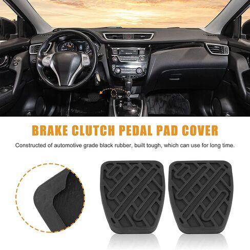X AUTOHAUX Pair Black Rubber Brake Clutch Pedal Pad Cover for Nissan Qashqai 2007 2008 2009 2010 2011 2012 2013 2014 2015 2016 46531JD00A in Saudi Arabia