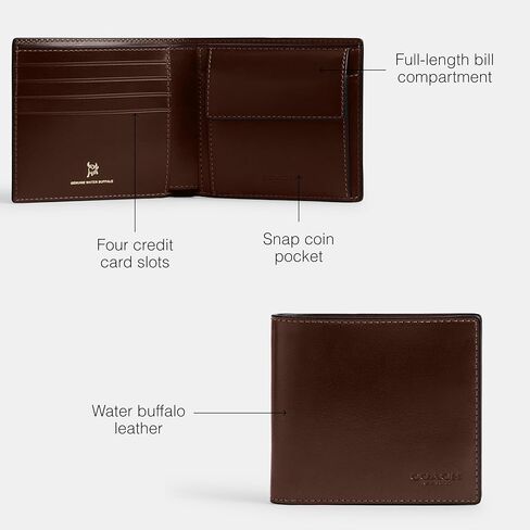 Coach Coin Wallet, Charcoal/Black in Saudi Arabia