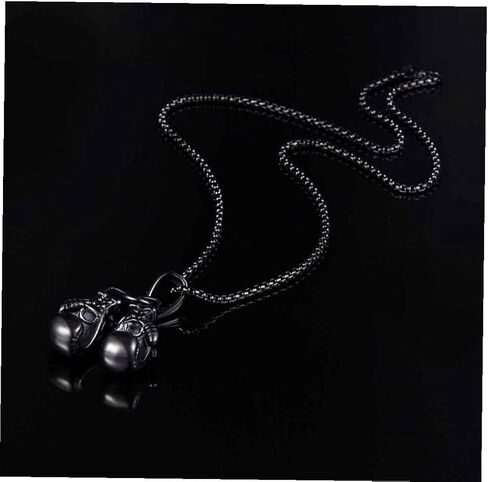 Zonster Car Rear View Mirror Pendant Hanging Zinc Alloy Boxing Gloves Car Interior Ornaments Decoration Necklace Accessories, Black in Saudi Arabia