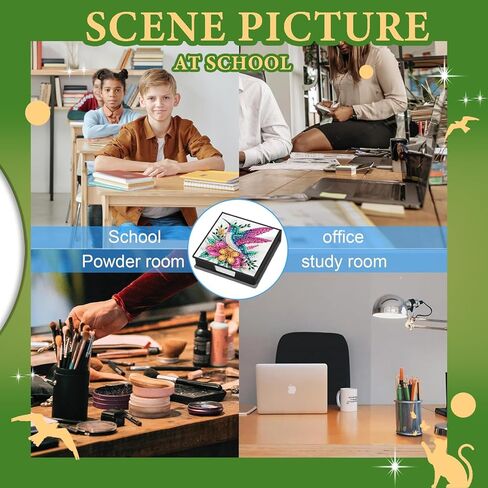 Diamond Art Kits for Adults Sticky Note Holder, Diamond Painting Notes Box Diamond Dots Decoration Gem Arts and Diamond Office Desk Supplies Contains 160 Sheets of Paper Hummingbird in Saudi Arabia