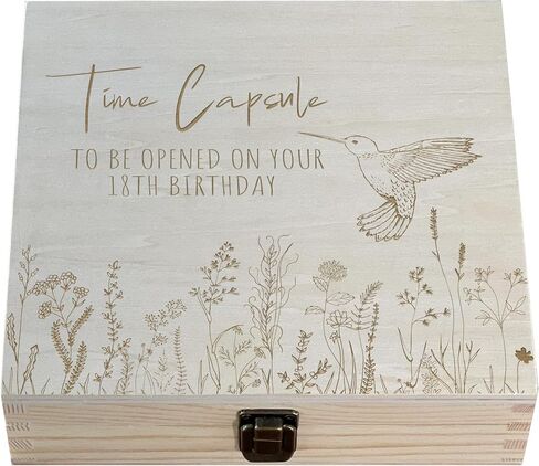 1st Birthday Time Capsule:To Open on Your 18th Birthday,Baby Milestone Legacy: Handcrafted Engraved Box for 18th Year Reveal, Anniversary & Timeless Memory Preservation, Premium Keepsake(Size 1 Dark) in Kuwait