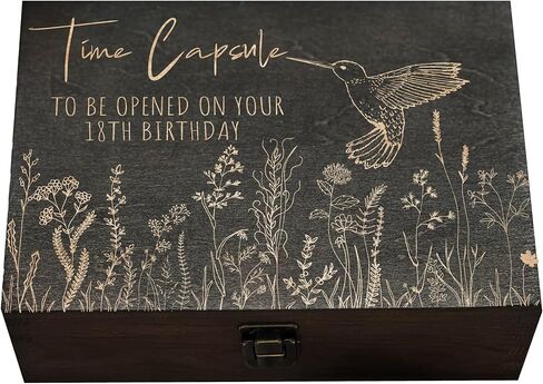 1st Birthday Time Capsule:To Open on Your 18th Birthday,Baby Milestone Legacy: Handcrafted Engraved Box for 18th Year Reveal, Anniversary & Timeless Memory Preservation, Premium Keepsake(Size 1 Dark) in Kuwait