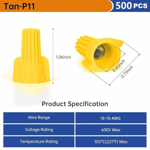 400PCS Red Wire Connectors Nuts, Winged Electrical Wire End Connectors Caps, Easy Twist-On Screw On Type Connectors for 22-8 AWG,HS P12 Screw Terminals for Connect Electrical Wiring in Kuwait