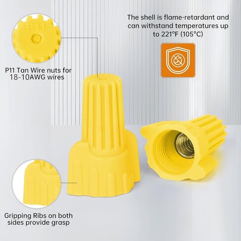 400PCS Red Wire Connectors Nuts, Winged Electrical Wire End Connectors Caps, Easy Twist-On Screw On Type Connectors for 22-8 AWG,HS P12 Screw Terminals for Connect Electrical Wiring in Kuwait