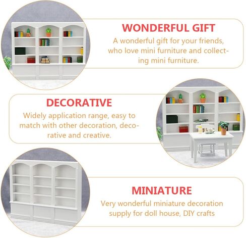 Garneck Mini Book Shelf Insert Mini World Bookshelf Doll House Display Cabinet in Saudi Arabia