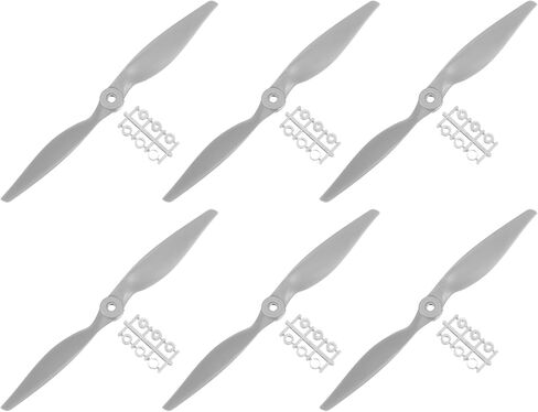 MECCANIXITY 6Pcs 7x5 Inch Propeller RC Propellers 2-Vane Blades Props Gray with Adapter Rings for RC Airplane Aircraft Prop Replacement in Kuwait