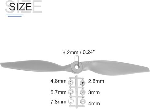 MECCANIXITY 6Pcs 7x5 Inch Propeller RC Propellers 2-Vane Blades Props Gray with Adapter Rings for RC Airplane Aircraft Prop Replacement in Kuwait