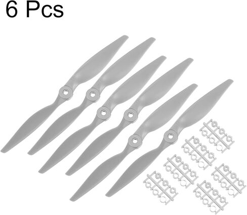 MECCANIXITY 6Pcs 7x5 Inch Propeller RC Propellers 2-Vane Blades Props Gray with Adapter Rings for RC Airplane Aircraft Prop Replacement in Kuwait
