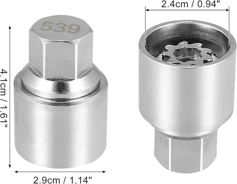 X AUTOHAUX #539 Wheel Lock Lug Nut Anti Theft Lug Nut Screw Wheel Lock Key for Volkswagen Touareg Scirocco Magotan Tiguan in Saudi Arabia