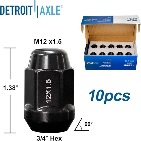 Detroit Axle - Wheel Lug Nuts for 08-12 Dodge Grand Caravan Chrysler Town & Country 09-12 Volkswagen Routan, 20 Wheel Lug Nuts 2009 2010 2011 2012 Replacement in Saudi Arabia