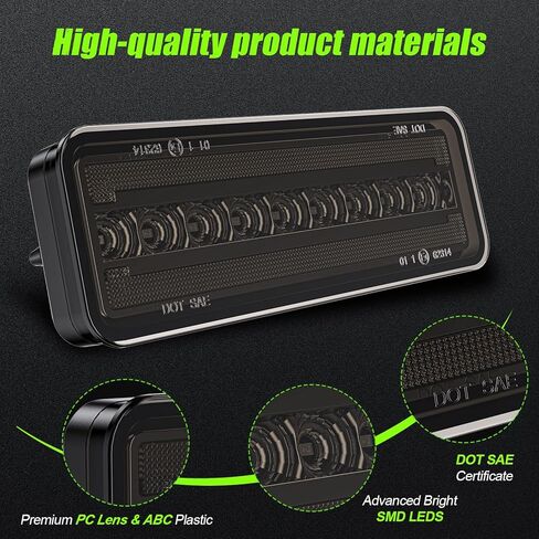 ضوء زاوية LED متوافق مع 1980-1986 F150 F250 F350 Bronco 1980-1983 F100 ضوء إشارة الانعطاف الكهرماني المتسلسل، أضواء القيادة/وقوف السيارات البيضاء قطعتان من عدسات الدخان in Kuwait