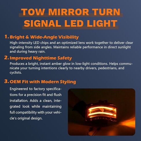 مؤشر مصباح LED لإشارة الانعطاف ومرآة السحب متوافق مع F250 F350 F450 Super Duty 2017-2022 استبدل الجانب الأيسر للسائق HC3Z-13B374-A in Kuwait